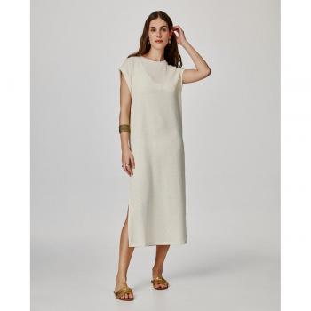 Vestido midi de punto ligero JJXX Vera blanco con manga sisa para mujer