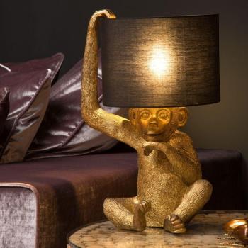 Lámpara de mesa Lucide Extravaganza Chimp, material plástico, 1xe14, color oro/negro
