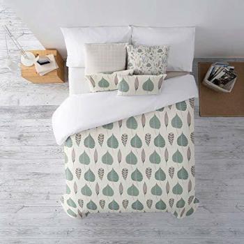 DECOLORES - Funda nórdica de algodón percal de 175 Hilos - Cama de 180 x 190/200 cm | Amira - Hojas