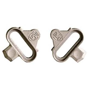 Silca Calas MTB Titanium Shimano SPD - Kit de Tacos Ti Impresos en 3D | Pedales Shimano SPD | 1 par con Tornillos y Placas de Titanio Plata