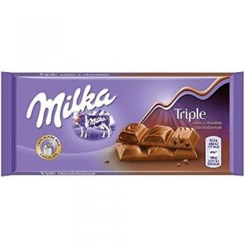 MILKA triple chocolate table 90 gr