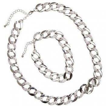 Conjunto de collar y pulsera Urban Classics básico diamante plata - 2 piezas