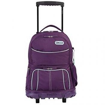 TOTTO MA03KLA003-1810G-M86 Mochila Escolar con Ruedas, Yeil, Morado, Talla Única