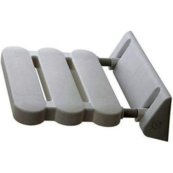 Asiento de Ducha Abatible en ABS y Aluminio Blanco, Soporta hasta 100 kg