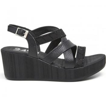 Sandalias 24 Horas para mujer en color negro, modelo 26065, tipo sandalia cuna