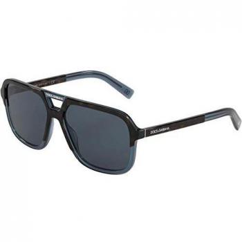 Dolce & Gabbana DG4354 320980 Top Havana On Transparent Blue/Blue Square Sunglasses for Men