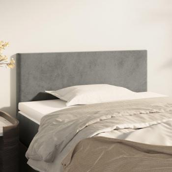 Cabecero de terciopelo gris claro vidaXL 90x5x78/88 cm