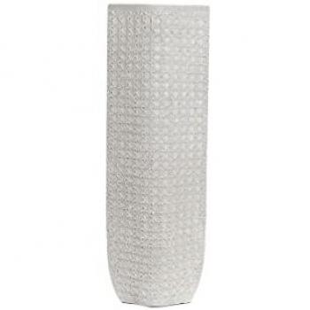 Jarrón DKD Home Decor 20 x 12 x 58 cm Blanco Resina Moderno