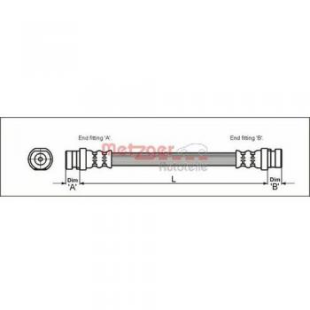 Metzger 4111168 Tubo flexible de frenos