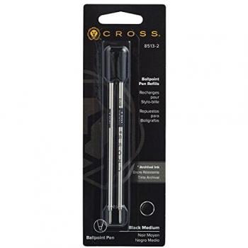 Cross Black Ballpoint Pen Medium Refills - 2 Pack Blister Card