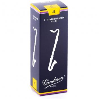 Vandoren Traditional Bass Clarinet Reeds Strength 4, Box of 5