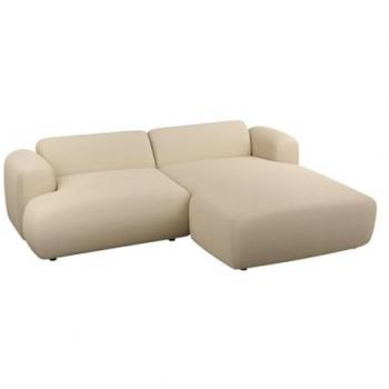 Sofá Esquinero Derecho de Tela Texturizada Beige POGNI de Maison Céphy