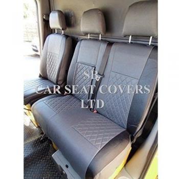 Mercedes Sprinter 2006Van Fundas De Asiento gris + negro polipiel, hecho a la medida
