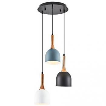 Lámpara de techo WELLHOME, estructura de metal multicolor, colección Bled, dimensiones 40x40x120 cm, casquillo 3 x E14, potencia máxima 40 W