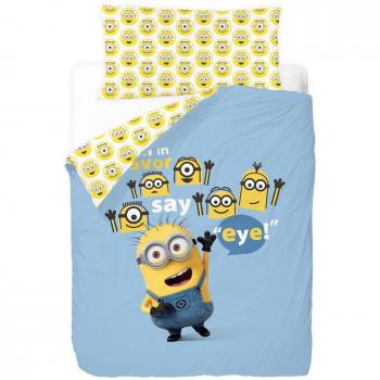 Universal Minions Eye Funda Nórdica de 3 Piezas, Algodón-Poliéster, Azul, 200x90x25 cm