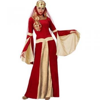 Disfraz Dama Medieval Noble Rojo Adulto M