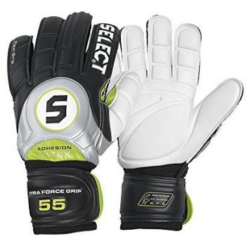 Guantes de Portero Select 55 Extra Force Grip - Color Negro/Gris, Talla 8 1/2