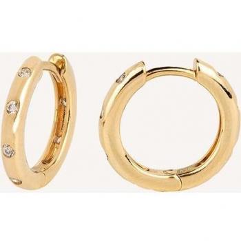 Pendientes Vidal & Vidal Trendy con circonitas y acabados en oro 18 Kt