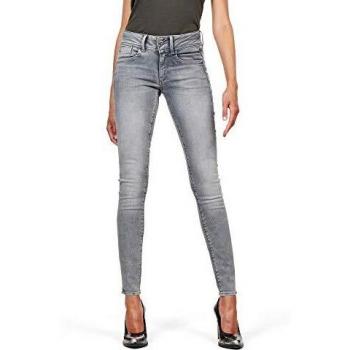 G-Star Raw Women's Lynn Mid Waist Skinny Jeans with Stretch, Faded Industrial Grey, Size 27/30