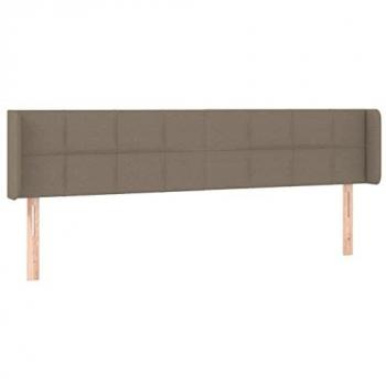 Cabecero con LED de tela gris taupe 183x16x78/88 cm