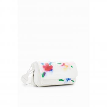 Desigual LIQUIDFLOWER TROMSO Women's Shoulder Bag in Multicolour, White Polyethylene Handbag, Stylish Shoulder Bags for Everyday Use, Size: ONE SIZE