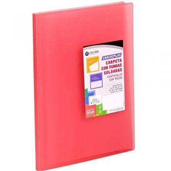 Carchivo -Carpeta Carchiplas Book de 30 fundas, color rojo