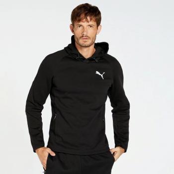Sudadera con capucha Puma Evostripe negra y gris claro para hombre, talla L