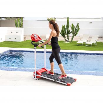 DhestiaHome. Cinta de andar RunFit Step con 12 programas predefinidos, 1000 W de Potencia, Pantalla LED, 10 Km/h, con Altavoces y sistema seguridad magnético, plegable, negro