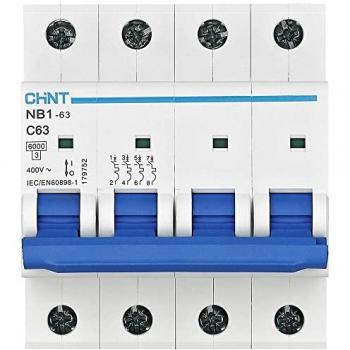 Interruptor automático magnetotérmico Chint 4 polos 10A curva C 6kA 4 módulos