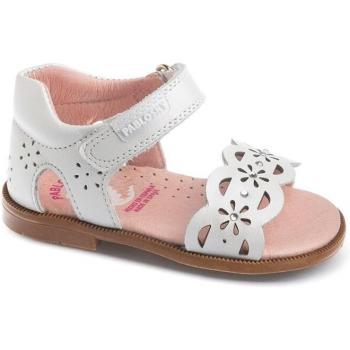 Sandalias Pablosky 024308 - Blanco con cierre de velcro y suela flexible
