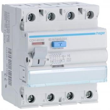 HAGER CDH463M | Interruptor diferencial 4 polos 63A 30mA tipo HI