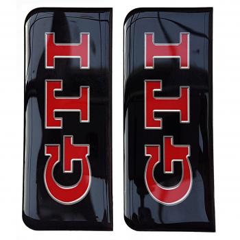 Número GTI Placa Pegatina para rojo y negro 3d resina Gel, curvada