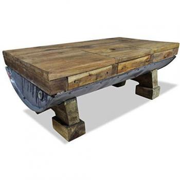 vidaXL Mesa Centro Madera Reciclada 90x50x35 cm Mesita Mesilla Mueble Auxiliar