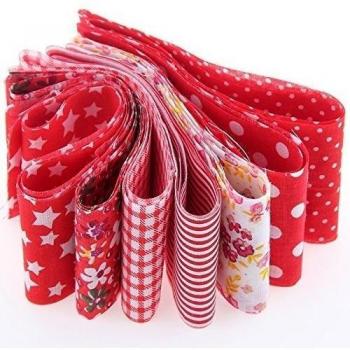 7 cintas rojas algodon costura, scrapbooking .. 1m x 5 cm.