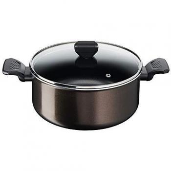 Cacerola Tefal Easy Cook & Clean 24 cm con tapa de vidrio, antiadherente, 4.7L, apta para todas las fuentes de calor excepto inducción