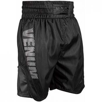 VENUM Elite Pantalones Cortos de Boxeo, Unisex Adulto, Negro/Negro, XL