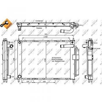 Condensador de Aire Acondicionado EASY FIT NRF 350055 con Deshidratador y Junta de Sellado para Nissan Micra 3