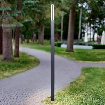 Farola LED Sidny Moderna y Esbelta de Lucande, Lámpara para Exterior en Negro, Hecha de Aluminio, 1 Llama, Ideal para Iluminación de Senderos y Balizas