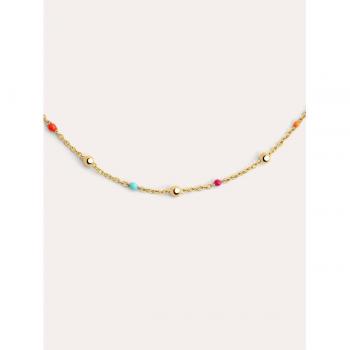 Collar Singularu Dots L Colors Enamel Acero Baño Oro