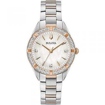 Bulova Sutton Lady Diamond Quartz Watch 98R281 Stainless Steel