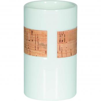 Vaso Portaspazzolino de Porcelana Tube Nature Blanco y Beige Spirella (7 x 11.5 cm)