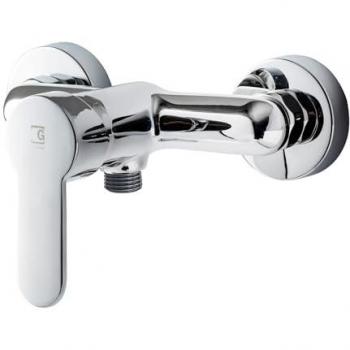 Grifo de Ducha Monomando Galindo Zip Plus 2.0 Cromo - Modelo 2153500 - Instalación en Pared - Caudal 12 l/min - Maneta Larga - Fabricado en Latón de Calidad