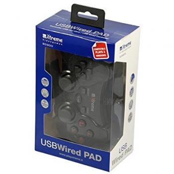Controlador USB Con Cable Xtreme 90300 para PlayStation 3, Color Negro, Compatible con PC y Longitud de 2.50 mt