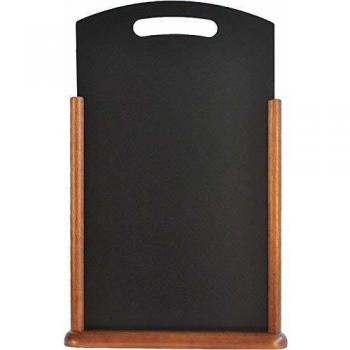 Pizarra de Mesa Redonda Marrón 35x53cm con Asa - Portátil, Versátil, Ideal para Anotaciones y Menús, Fácil de Limpiar y Reutilizable