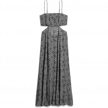 Superdry Vestido Largo Sin Mangas con Espalda Transparente Negro