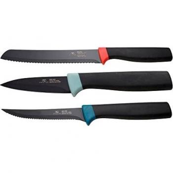 Set 3 cuchillos (panero + pelador + chuletero) BERGNER Essence IC en acero inoxidable