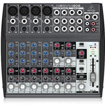 Mezclador Behringer XENYX 1202 Premium de 12 entradas y 2 buses con preamplificadores de micrófono XENYX y ecualizadores británicos