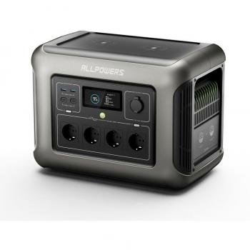 Estación de Energía Portátil ALLPOWERS R1500, Generador Solar 1800W (Pico 3000W), Batería LiFePO4 1152Wh, Ideal para Camping, Acampar,