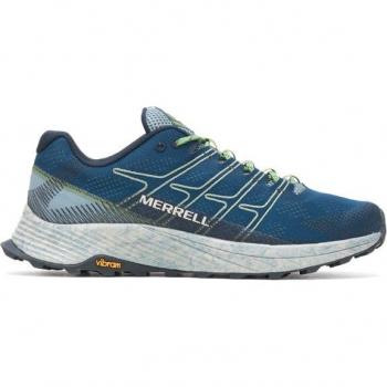Merrell Moab Flight Zapatillas de trail running para hombre, color marino, características: diseño ligero, suela Vibram para tracción en terrenos irregulares, amortiguación EVA para comodidad, malla transpirable para ventilación