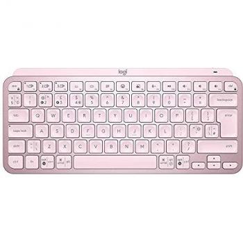 Teclado Inalámbrico Logitech MX Keys Mini Rosa, Compacto, Iluminado, Bluetooth, QWERTY, Compatible con macOS, iOS, Windows y Android